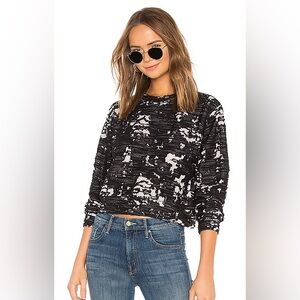 BOBI Destroyed Knit Cropped Sweatshirt